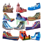 Outdoor Commercial Air Slide Besar Bangunan Backyard Anak-anak Air Slide Inflatable dengan Kolam Renang