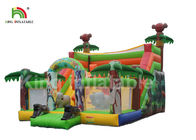 Kartun Printing Kids Amusement Inflatable Jumping Castle Dengan Double Lane