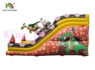 Komersial PVC Terpal Dinosaurus Inflatable Dry Slide Digital Printing Untuk Anak