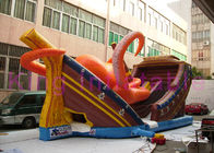 Outdoor Octopus inflatable Boat Dry Slide Dengan Tow Lane untuk surga anak-anak menyenangkan