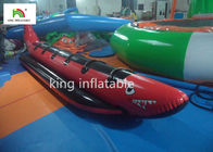 Red Banana Boat Inflatable Hiu Dengan 6 Menangani Untuk Dewasa Komersial