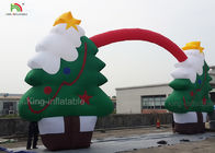 Warna hijau CE Nylon Selamat Pohon Natal Gapura Tiup Untuk Santa Claus Xmas Dekorasi 11m