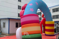 Sweet Candy Inflatable Arches Outdoor Party Advertising Christmas Dekoratif Rainbow Archway