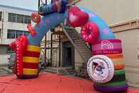 Sweet Candy Inflatable Arches Outdoor Party Advertising Christmas Dekoratif Rainbow Archway